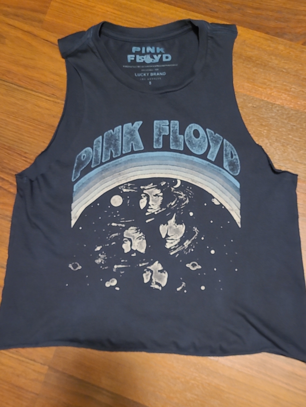 Lucky Brand Pink Floyd Blue Graphic Muscle Tee